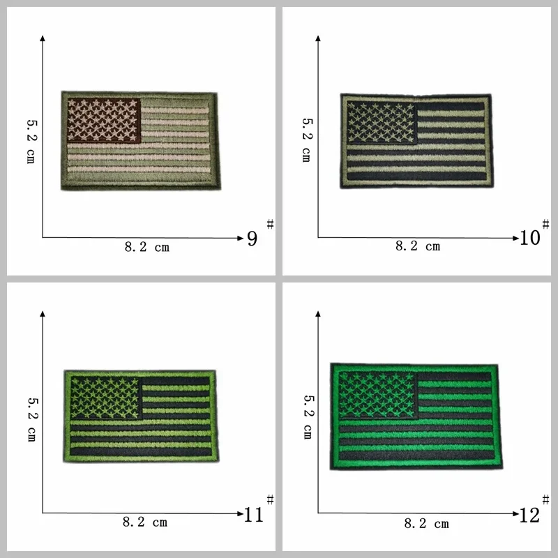 Flaga ameryki haft na łatce 8*5cm popularne amerykańskie plakietki na odzież kolorowe gwiazdy i paski termo samoprzylepne aplikacje