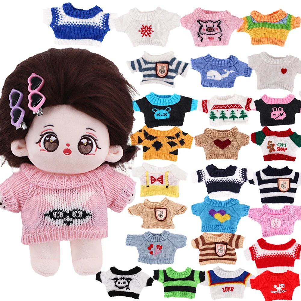 Doll Clothes Sweater for 20cm Korea Kpop EXO Dolls Plush Star Plush filled Doll Clothing for Idol Dolls Accessories Kawaii Toys