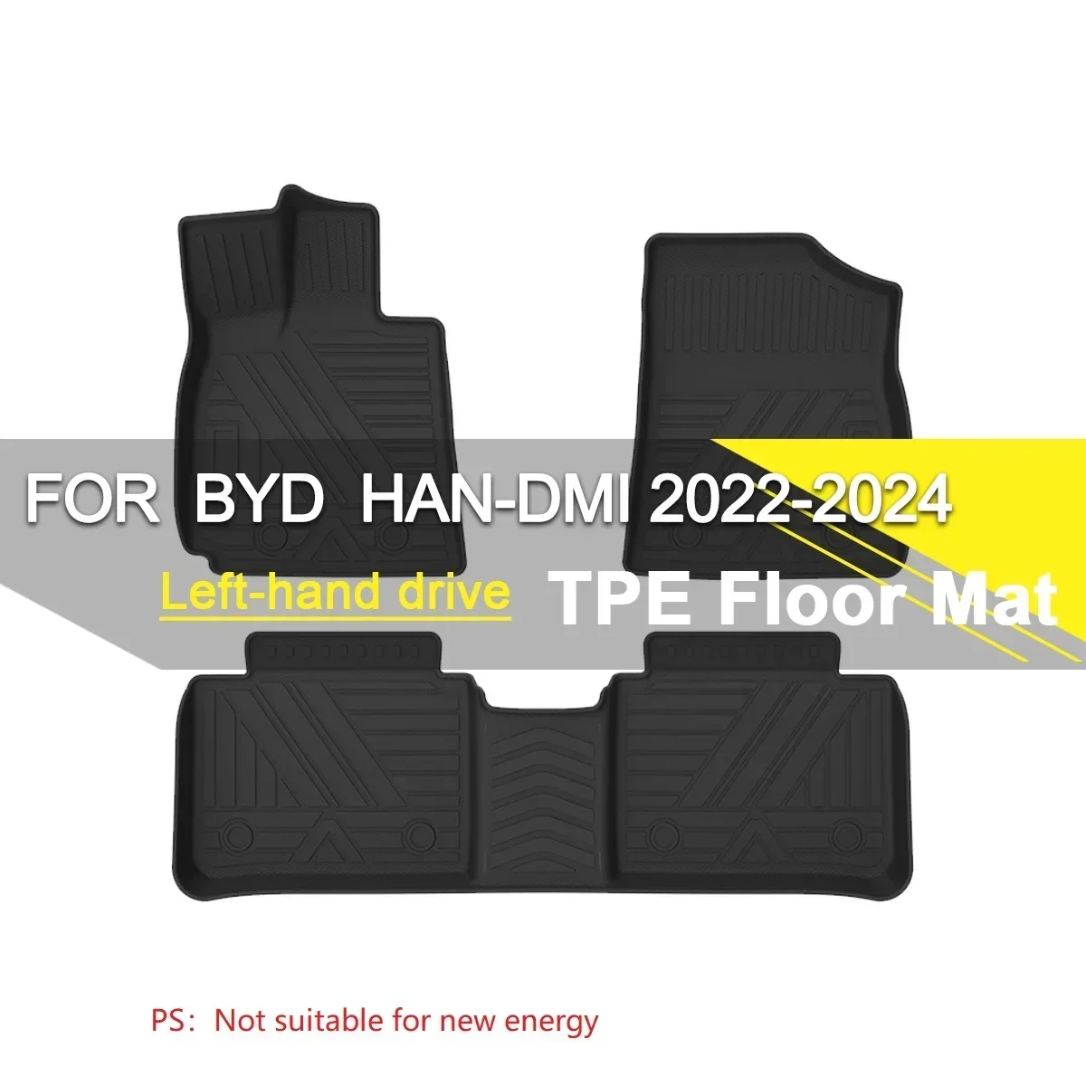 

Car Floor Mat TPE Rubber Waterproof Non-Slip Fully Surrounded Refit Left Hand Drive Car Accessories for BYD HAN-DMI 2022-2024