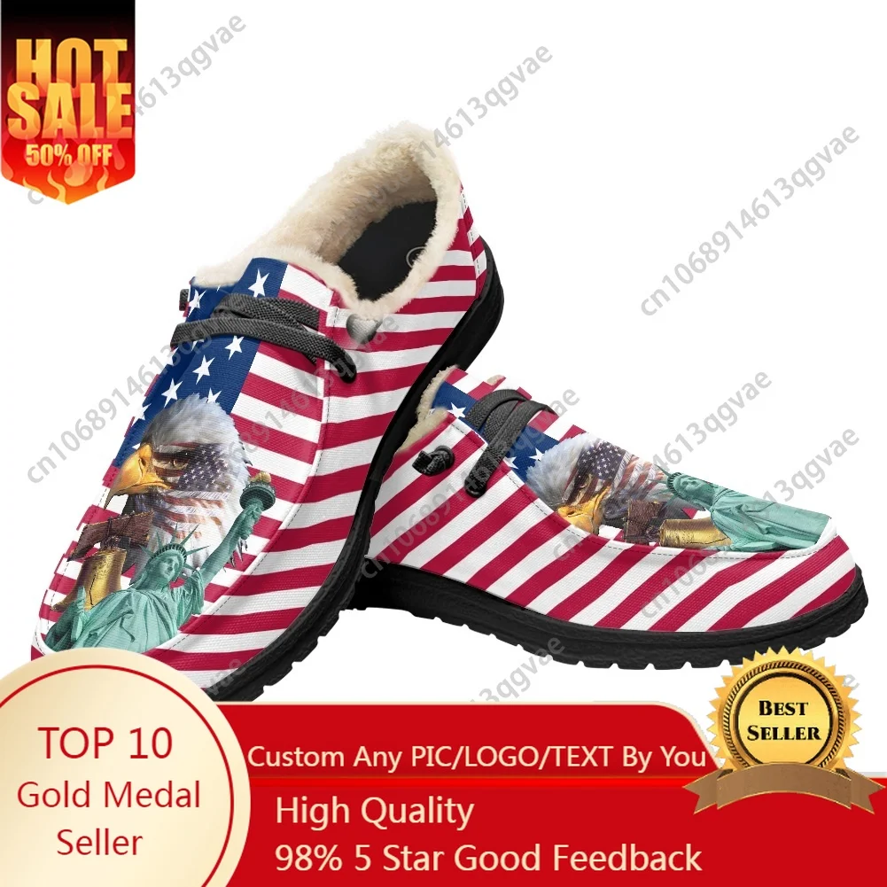 

America 250 Anniversary Casual Shoes Plush Flat Shoe Men Woman Breathable Outdoor Lightweight Footwear Custom Shoe