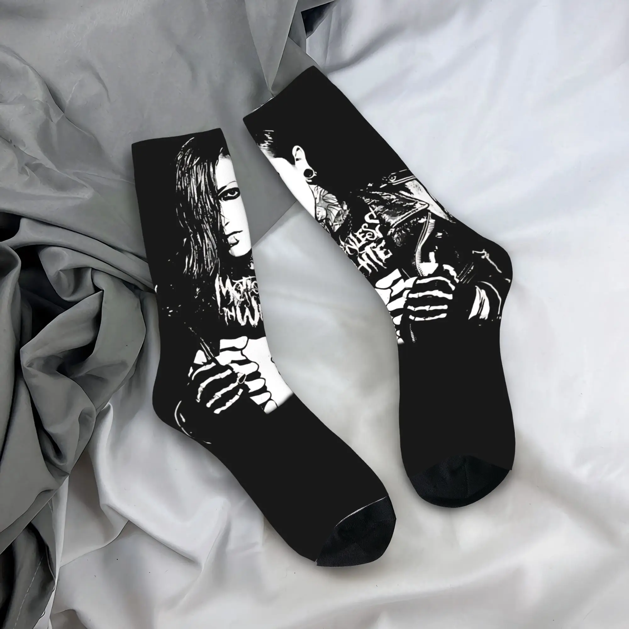 

Носки Music Band Motionless In White, повседневные носки унисекс, мужские мягкие дышащие носки для бега, осенние дизайнерские противоскользящие носки