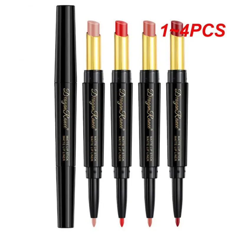 1~4PCS Lipliner Lipstick Long Lasting 8 Colors Lip Liner Pen Cosmetics Lip Contour Pen Waterproof 2 In 1 Lipstick Lips Makeup