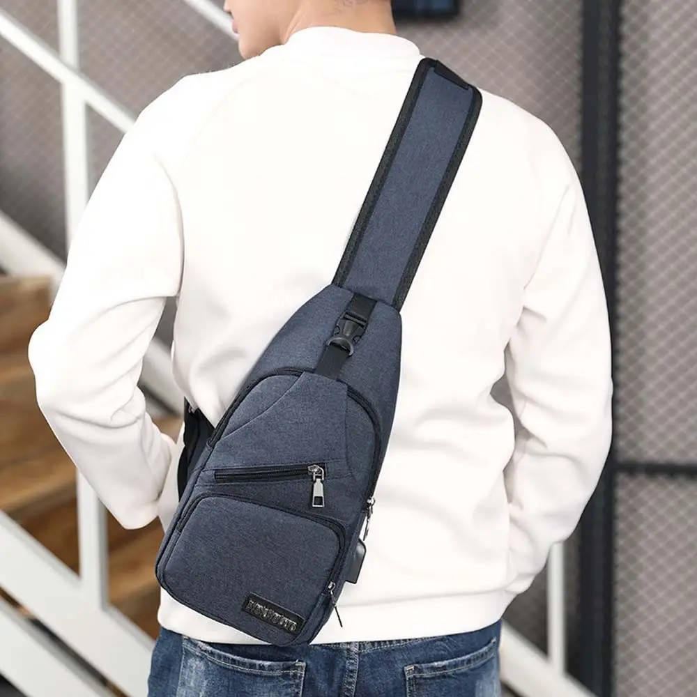 Korean Style Simple Fashion Casual Men's Chest Bag Single Shoulder Crossbody Bag Small Bag Chest Bag Fashion Men's Cross Bag