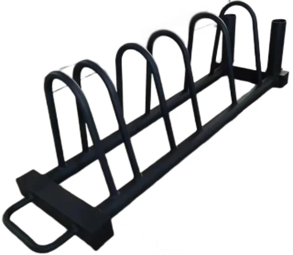 Portable Horizontal Steel Barbell Rack 5-Space Large Weight Plate Storage