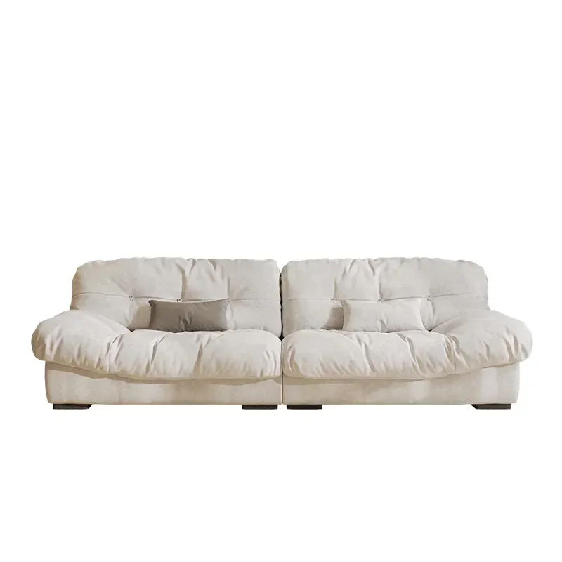 

Down cloud Internet celebrity straight row living room small apartment technology cloth cream fabric sofa