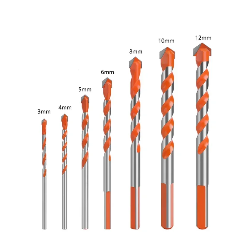 5 шт., набор сверл для каменной кладки из карбида вольфрама, треугольные сверлильные инструменты с резьбой для металла, стали, фарфора, керамической плитки, бетона
