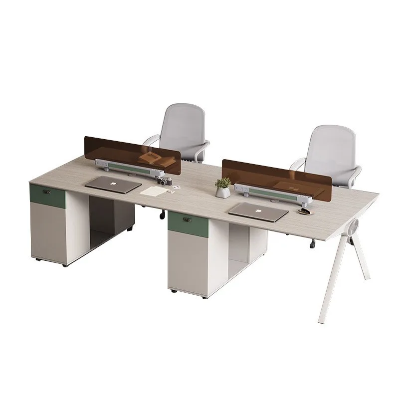 Double Computer Desk Versatile Use Compact Size No Assembly Required Scratch Resistant Easy Installation Easy to Use