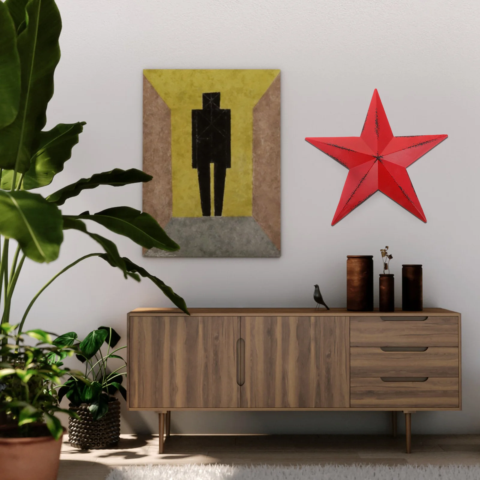 

Five-Pointed Star Decor Metal Hanging For Home Garden Hotel Bar Indoor Decoration Star Wall Art Home Decor Wall Art
