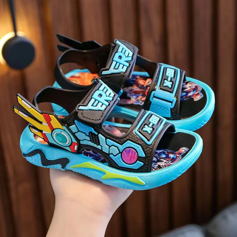 Vibrant Anime-Inspired Open-Toe Sandals for Boys - Breathable, Wear-Resistant, and Comfortable for All Seasons - Perfect for Cas