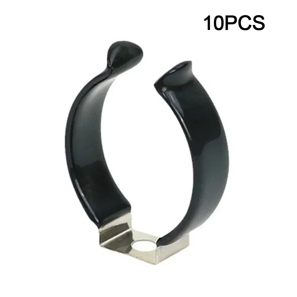 Clip per spugna a molla per strumento base stretta da 10 pezzi Morsetto per tubo Cinghia per attrezzi per carichi pesanti Clip per fibbia in gomma nera in acciaio inossidabile