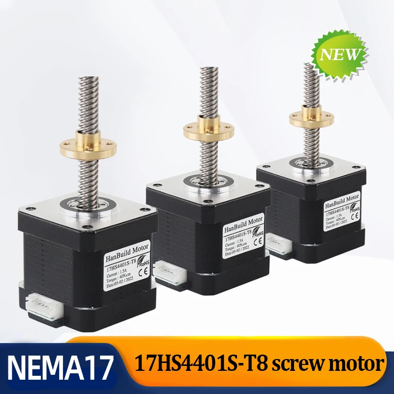 

3pcs 1.5A 40N.CM Nema17 Stepper Motor Screw D-8MM 17HS4401S-T8x8 300MM For 3D Printer Monitoring Equipment