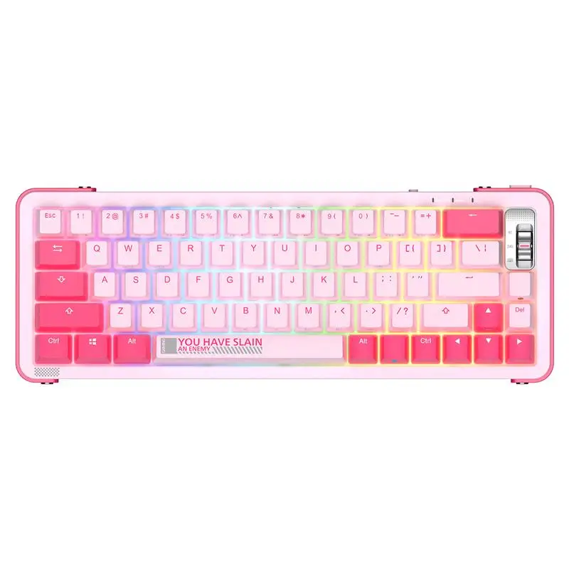 YUNZII Royalaxe Y68 65% Hot Swappable Wireless Mechanical Keyboard with RGB Backlight, Double Shot PBT Keycaps for Gamers/Mac/Wi