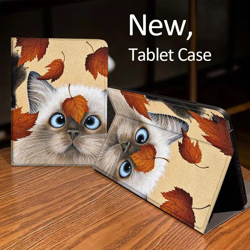 

Cartoon Christmas Kitten Art For Samsung Galaxy Tab A A7 A8 A9 A11 S6 S11 10.1 10.4 10.5 Inch Lite Plus Cover Tablet Case