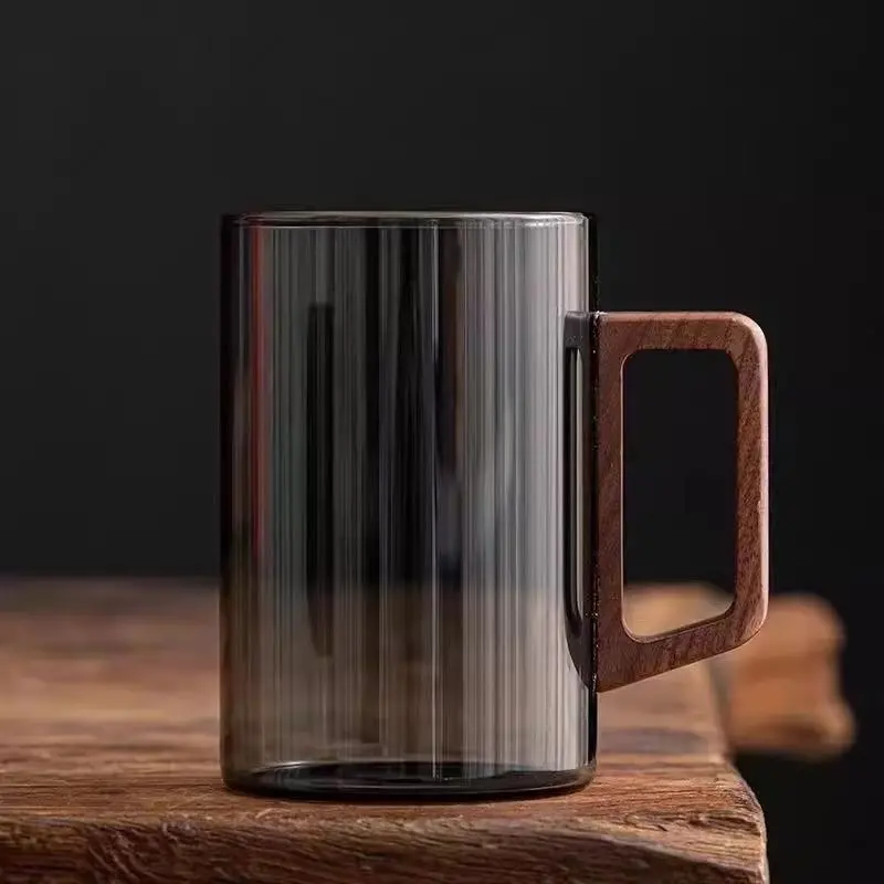Pure Handmade Smoky Gray Heat Resistant Glass Tea Cup Large Capacity Ultra Thin Water Cup Personal Exclusive Mug For Home Office