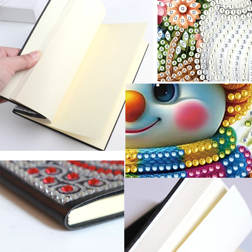 دفتر ملاحظات ماسي لرجل الثلج مقاس 50 صفحة مقاس A5 كهدية عيد ميلاد للبالغين في العطلات #5