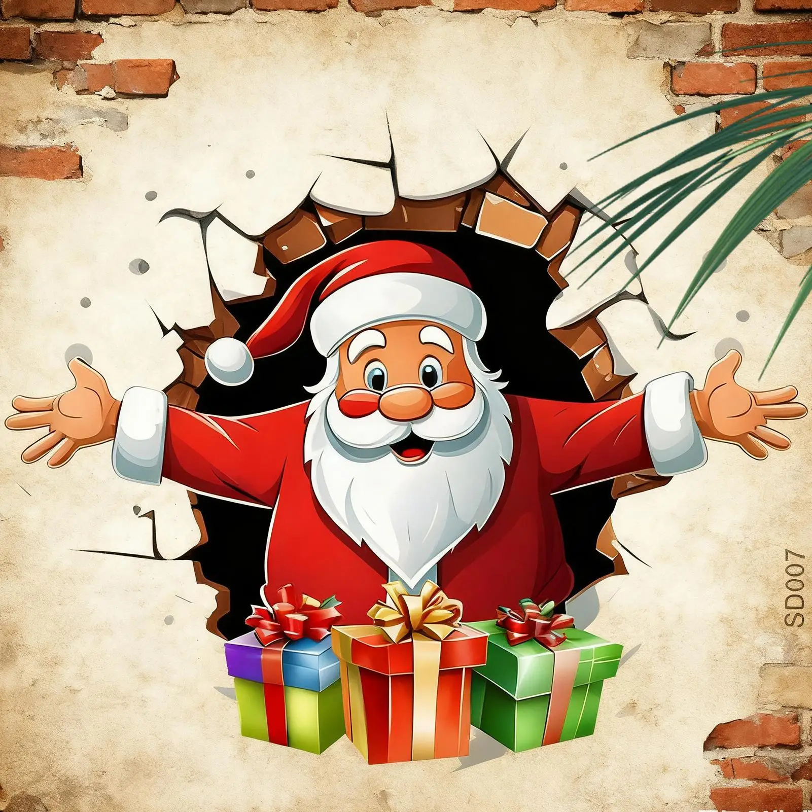 1pcs Christmas Father Christmas Pattern Toilet Stickers, Self-Adhesive Moisture Resistant Removable Adhesive for Home Wall Door