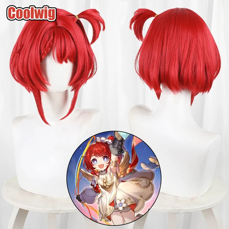 

Coolwig Synthetic Hair Tribbie Cosplay Wigs Honkai: Star Rail Tribbie Halloween 30cm Short Straight Red Bobo Wig Heat Resistant