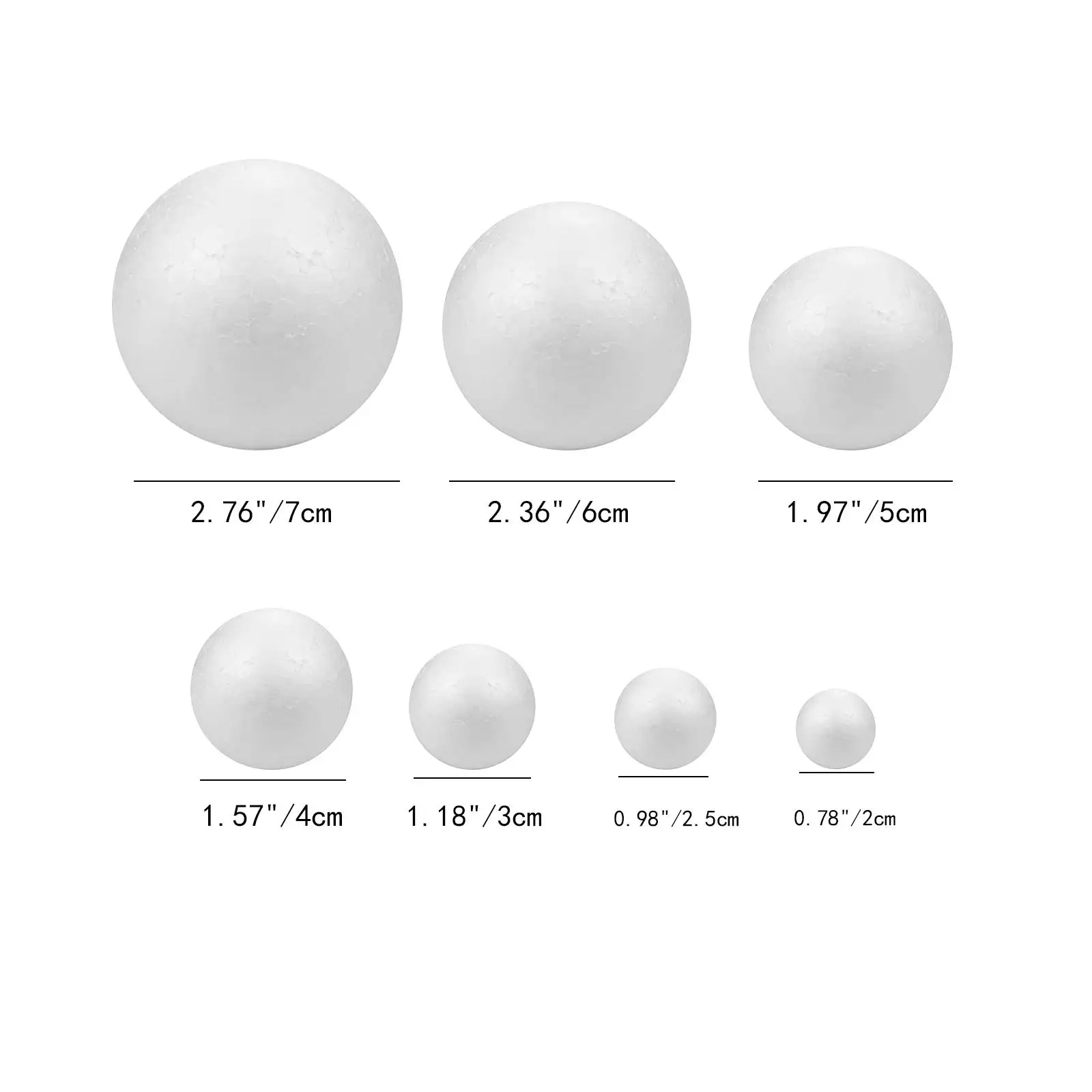 14x White Foam Balls Polystyrene Craft Balls for Household Birthday Holiday