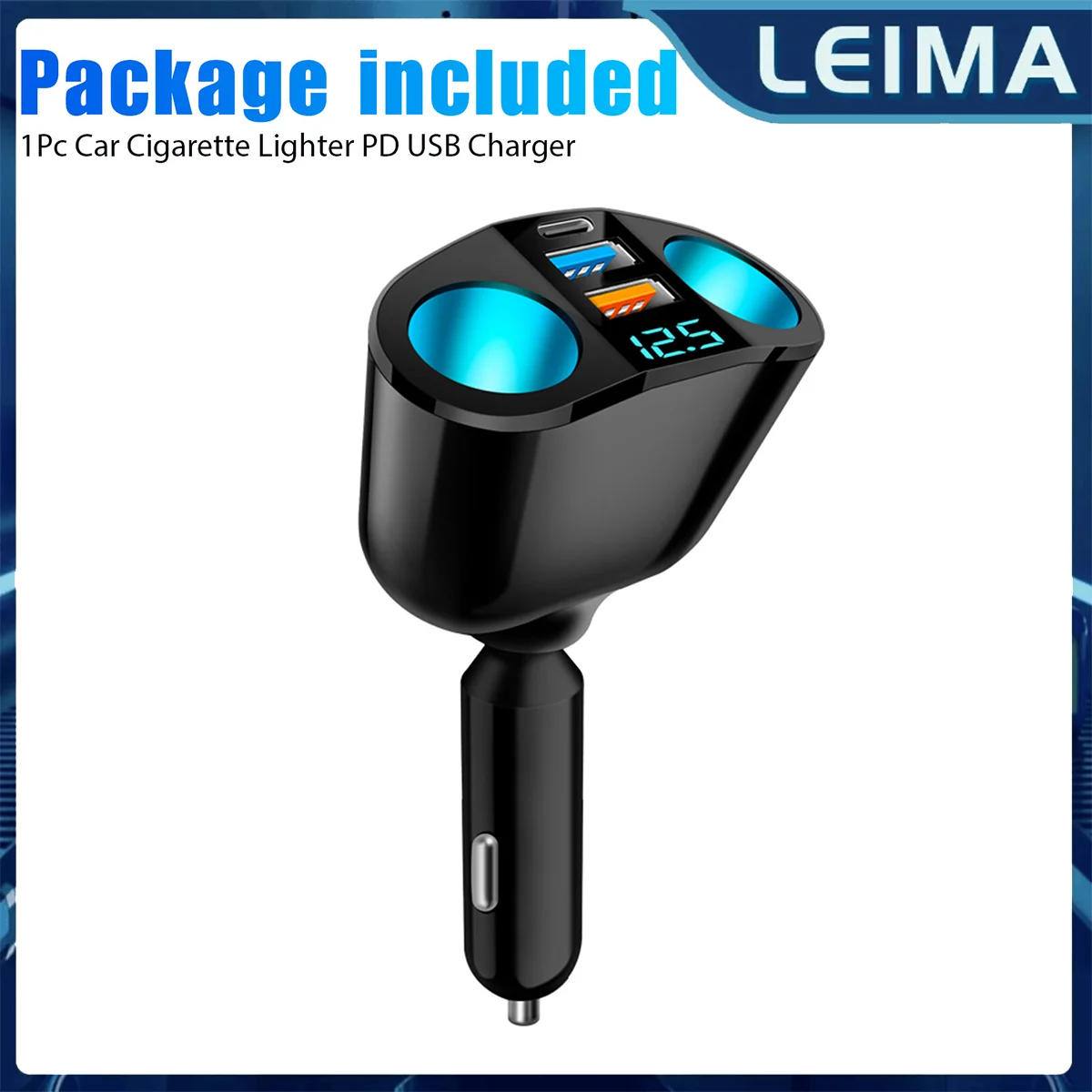 Outlet 12V Dual PD USB 120W Auto Zigarette Leichter Buchse Splitter Power Adapter Ladegerät Auto Erweiterte Zigarette leichter Konverter