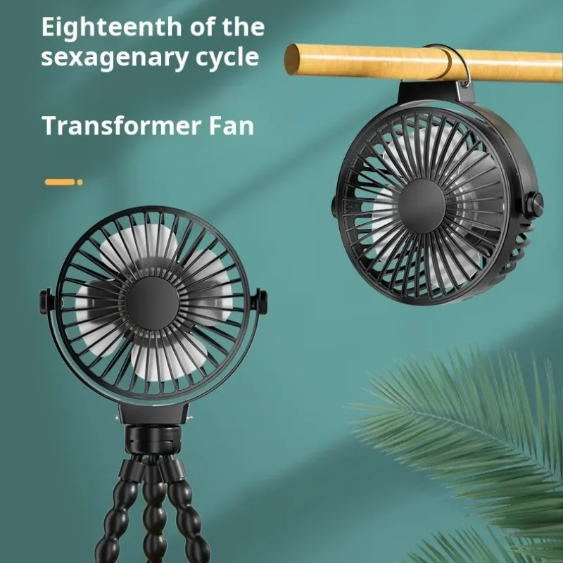 

Mini Portable Stroller Fan, Battery Operated Small Clip On Fan, Detachable 3 Speed Rechargeable 360° Rotate Flexible