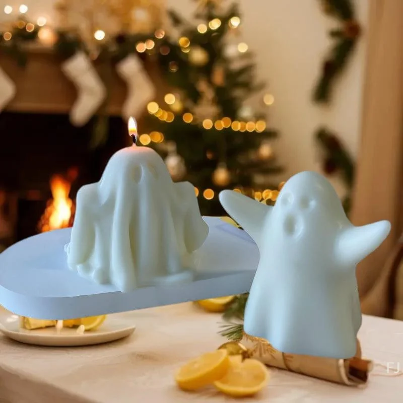 [YU] molde de vela fantasma DIY, vela de aromaterapia, molde de jabón hecho a mano de yeso, herramientas de fundición artesanal epoxi para decoración de Halloween