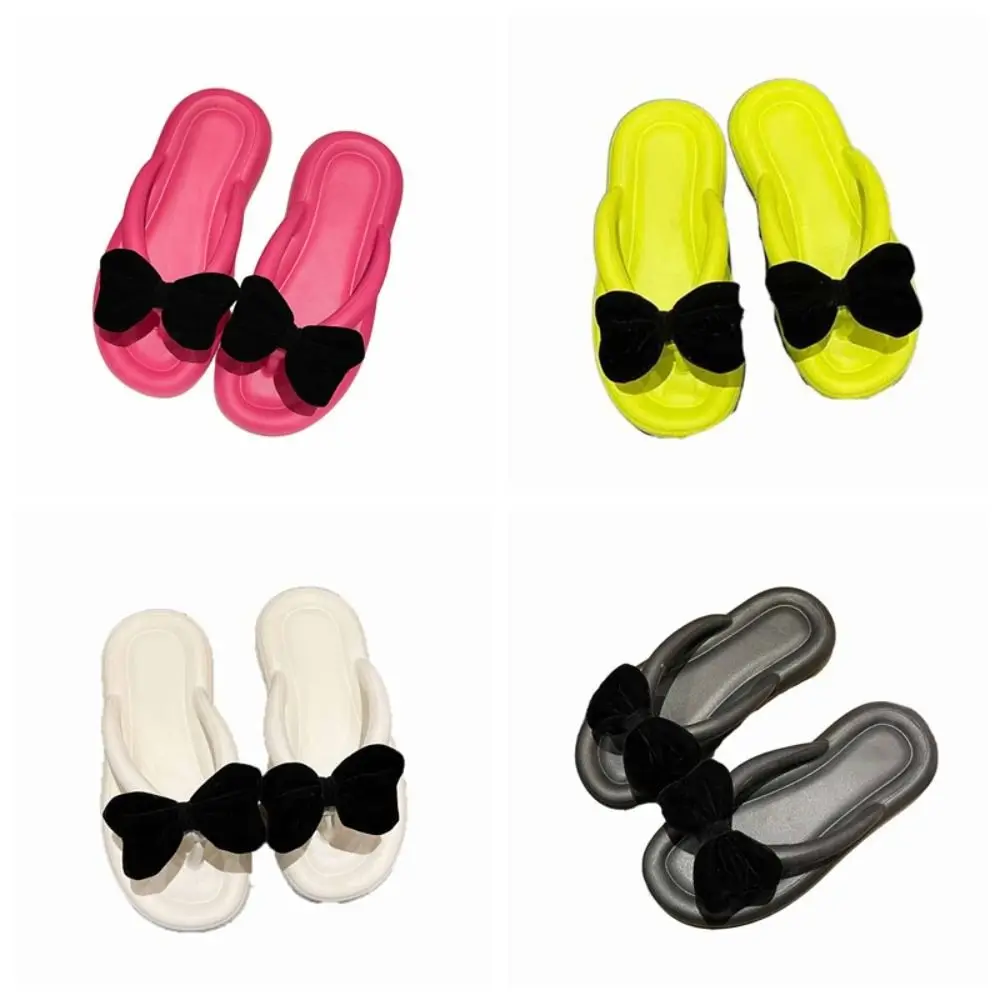 Sweet Bowknot Beachwear Flip Flops Anti Slip EVA Clip Toe Flip Flops Shoes Soft Sole Sweet Slippers Women Girls