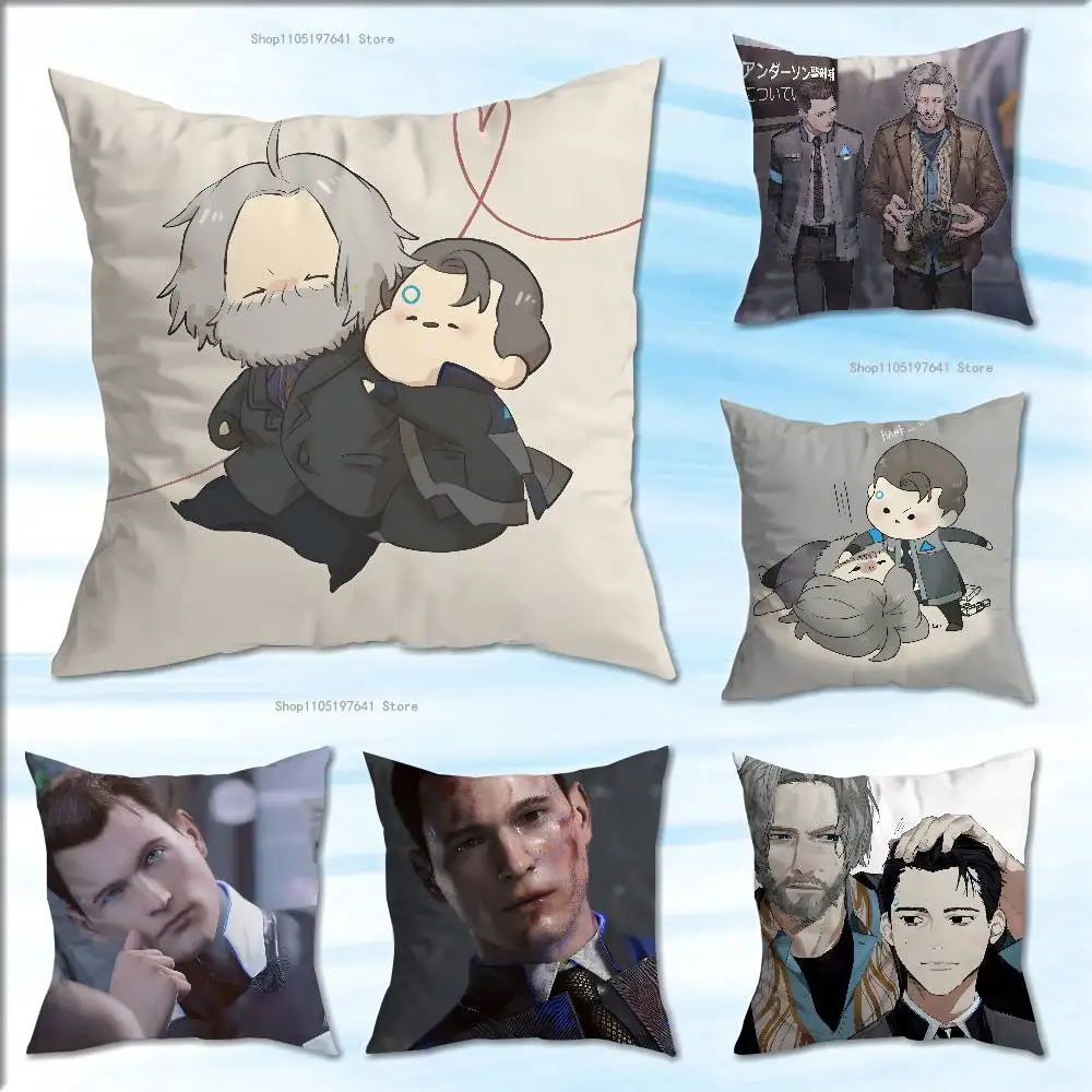 

Hank and Connor Hug D-Detroit Pillow Case Cushion Cover Home Decor Birthday Gift Pillowcover