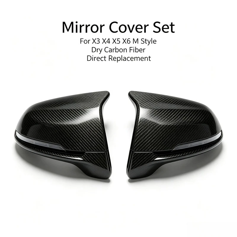 Dry Carbon Fiber Side Mirror Cover For Bmw X3 X4 X5 X6 2019-2024 Carbon Fiber Style Exterior Rear View Car Tuning Parts