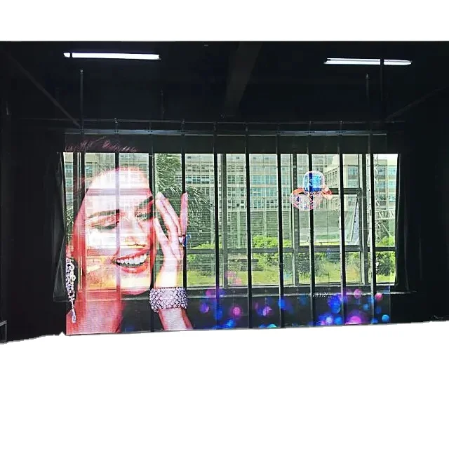 Indoor P20 Flexible Transparent LED Film Screen Window Glass Adhesive Crystal LED Display