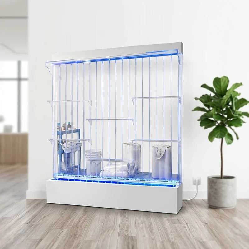 custom.Wall Mounted Rectangle LED Bubble Wall Home Decor Panel Color Changing LED Lights Tabletop Acrylic Fountain