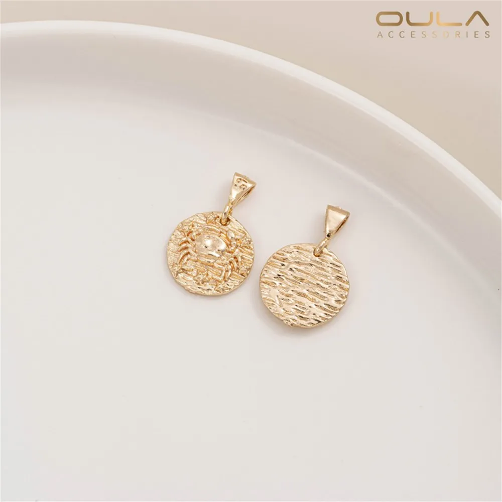 

1PCS 14K Gold-plated 12 Zodiac Pendant, Bracelet, Necklace, Round Pendant, Diy Handcrafted Jewelry, Pendant Accessories