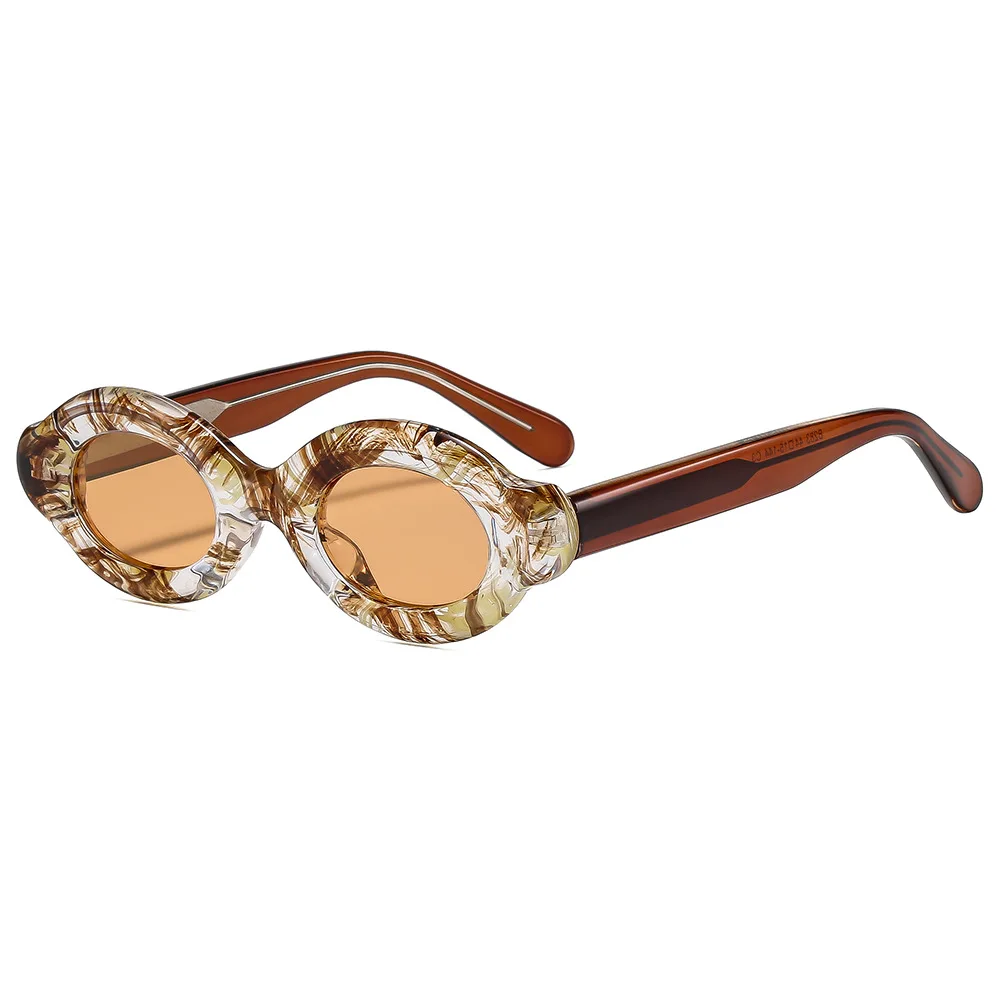 Modische Damen Polarisierte Sonnenbrille Ovale Kleine Markante Rahmen TAC Hochklare Fahrbrille CP Edelstahlkern Marken-Sonnenbrillen