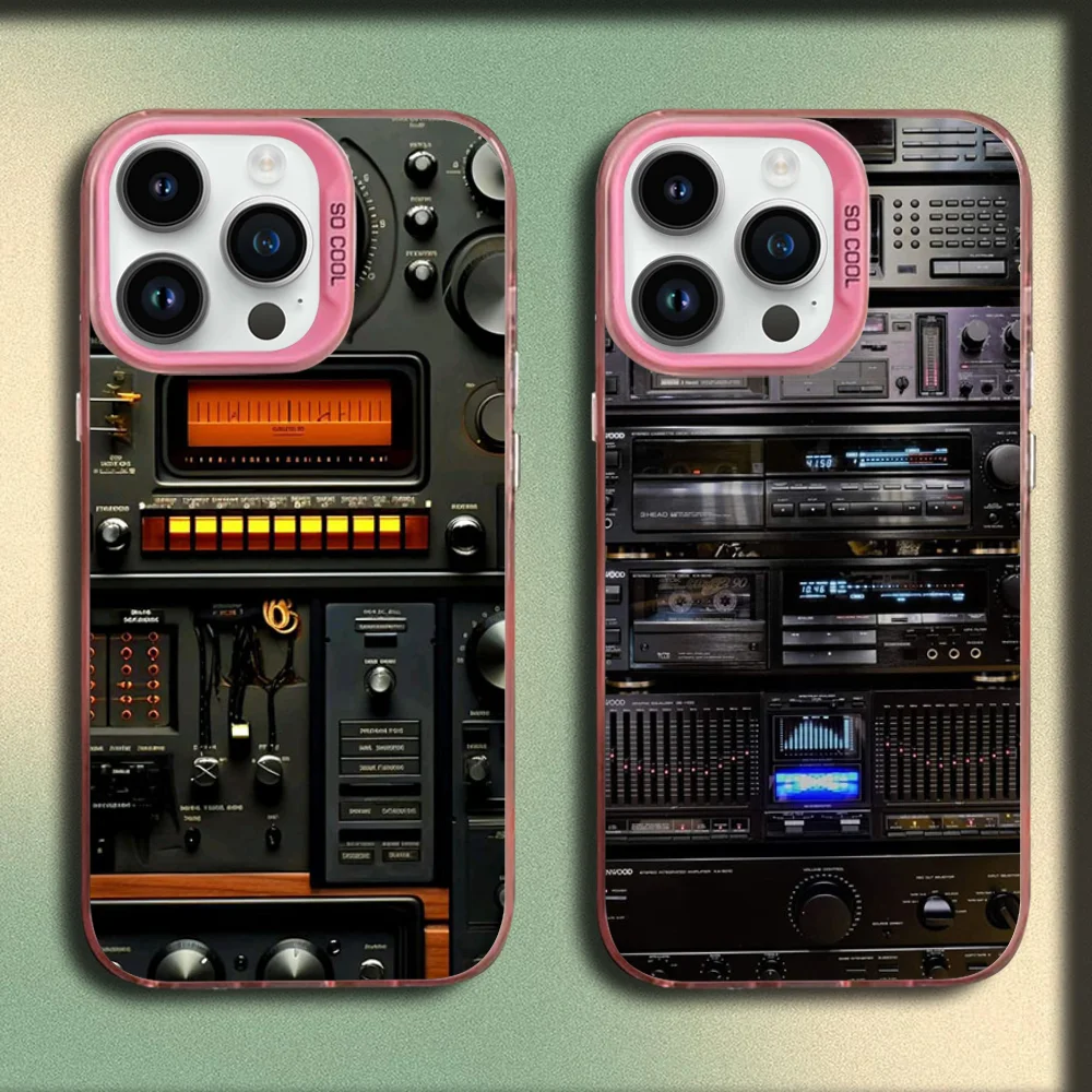 

Vintage Synth Synthesize Music Phone Case For iPhone 16,15,14,13,12,11,Mini,Pro,MAX Pink Matte Silicone Cover