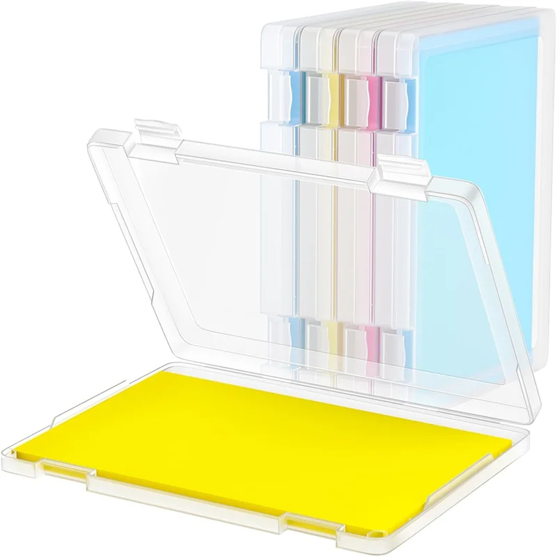 

C-Convenient-4 Pack A4 File Box Paper Storage Rack Document Protector For Magazines, Scrapbooks, Office School Supplies