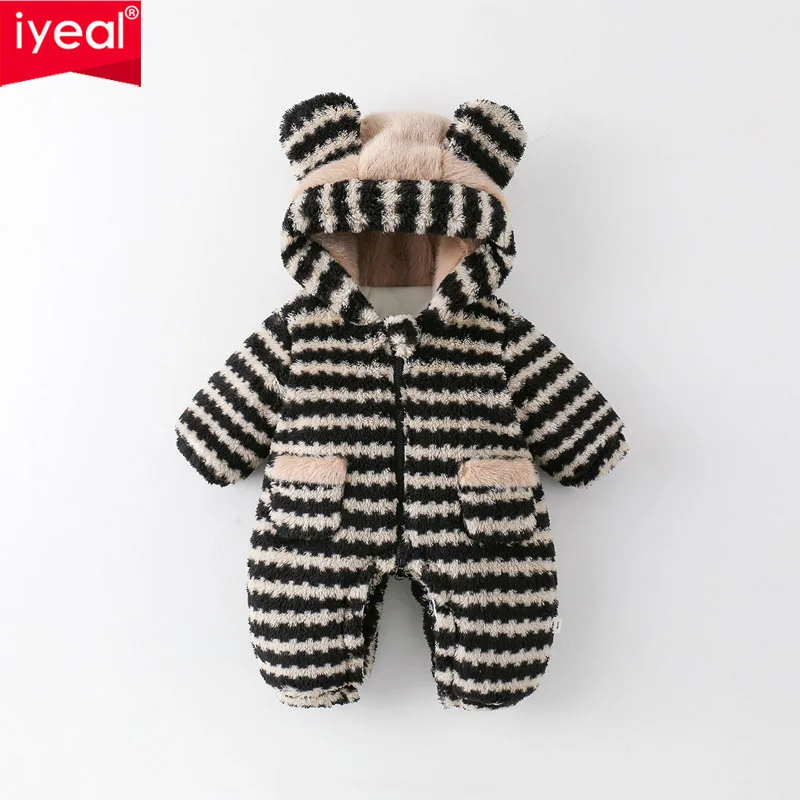 

IYEAL зимний теплый флисовый комбинезон для маленьких мальчиков, милое хлопковое пальто в западном стиле, плотное пальто для маленьких мальчиков на один год