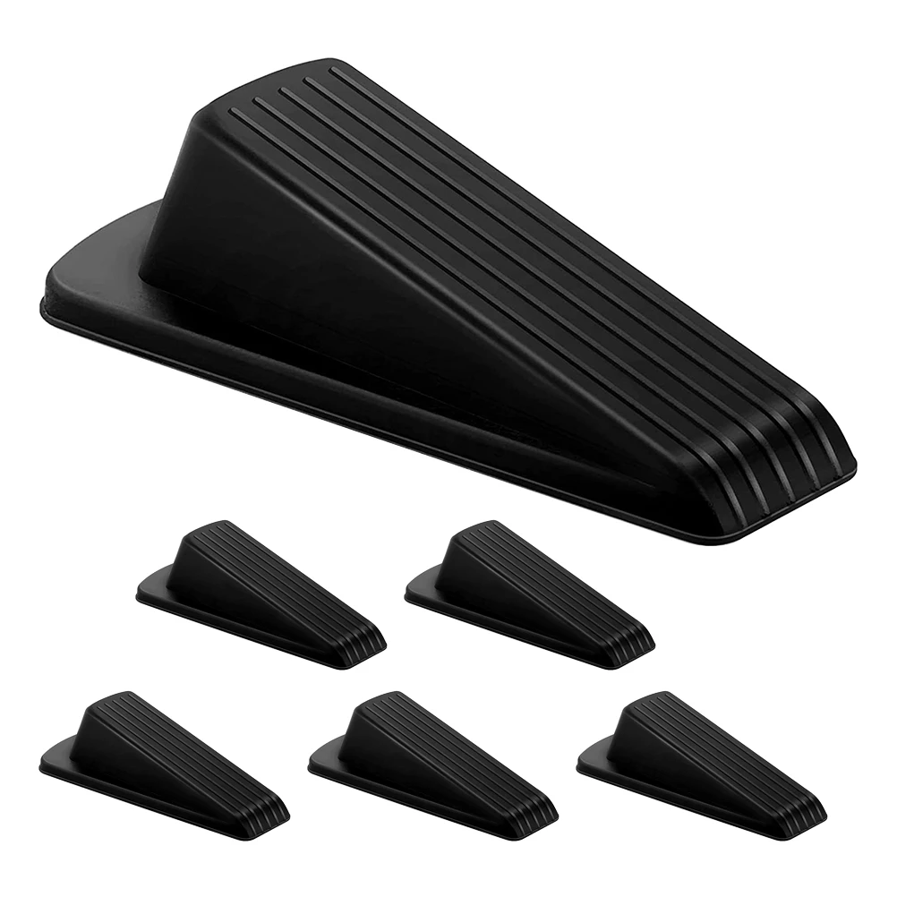 

Черный резиновый дверной стопор, клин без маркировки, защита для пола, толстые деревянные нижние дверные упоры для внутренних и наружных дверей, надежная фиксация