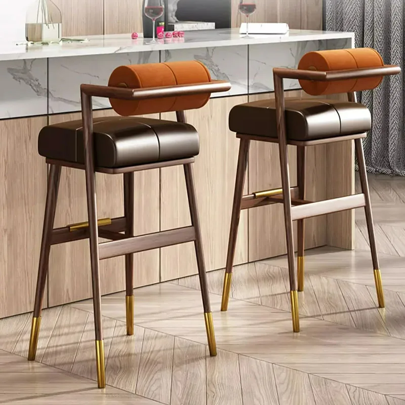 Relaxing Backrest Bar Chairs Designer Ergonomic Modern Adjustable Bar Chairs Nordic Reception Taburetes Altos Cocina Furniture