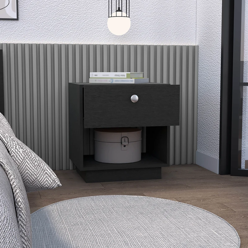 

Nightstand Viliigili, One Drawer, Black Wengue Finish