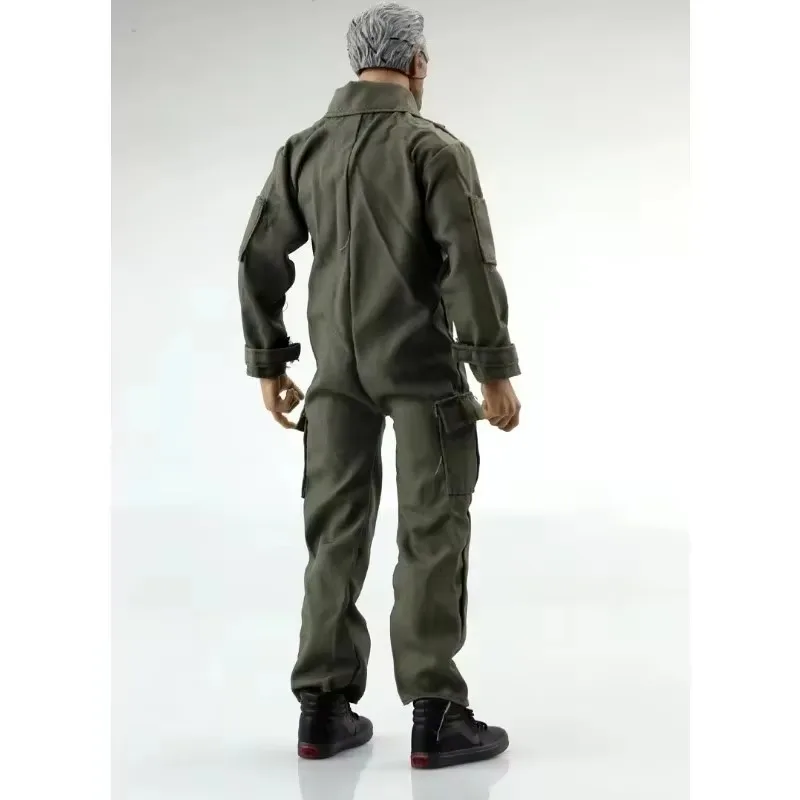 Uniforme de piloto de soldado masculino a escala 1/6, mono verde oscuro, modelo para accesorios de escena corporal de 12 pulgadas, figuras de acción