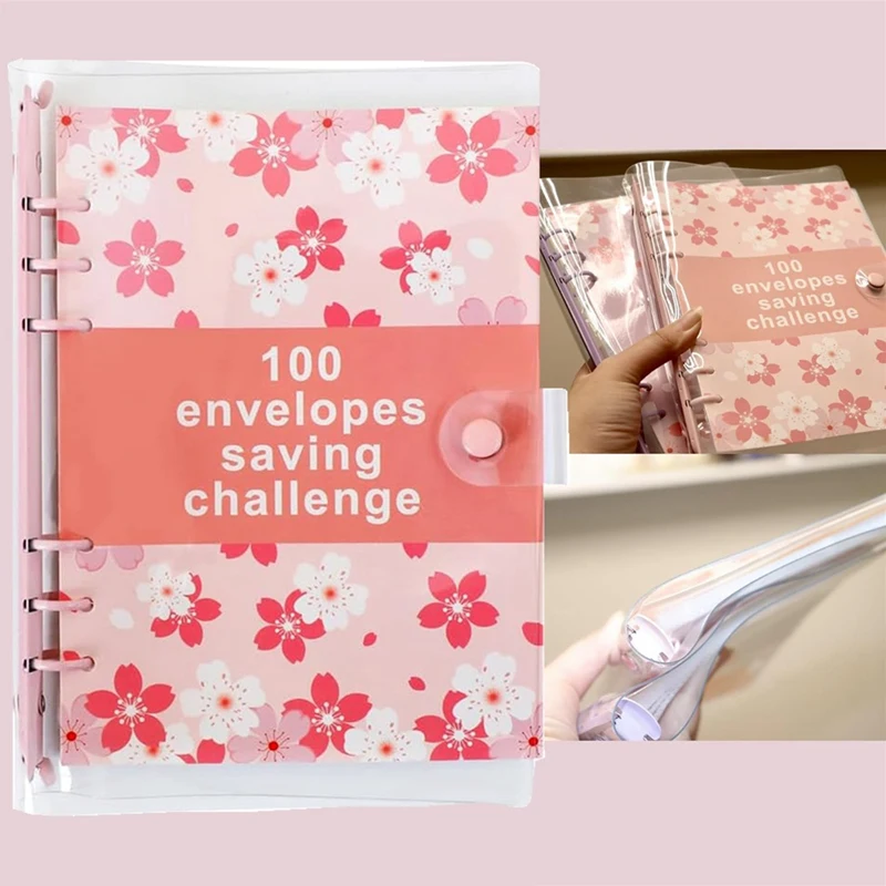 100 Envelop Challenge Binder Leuke Manier Om 5,050 Te Besparen-Besparingsuitdagingen Bindmiddel, Budgetbinder Met Contante Enveloppen Gemakkelijk Te Gebruiken