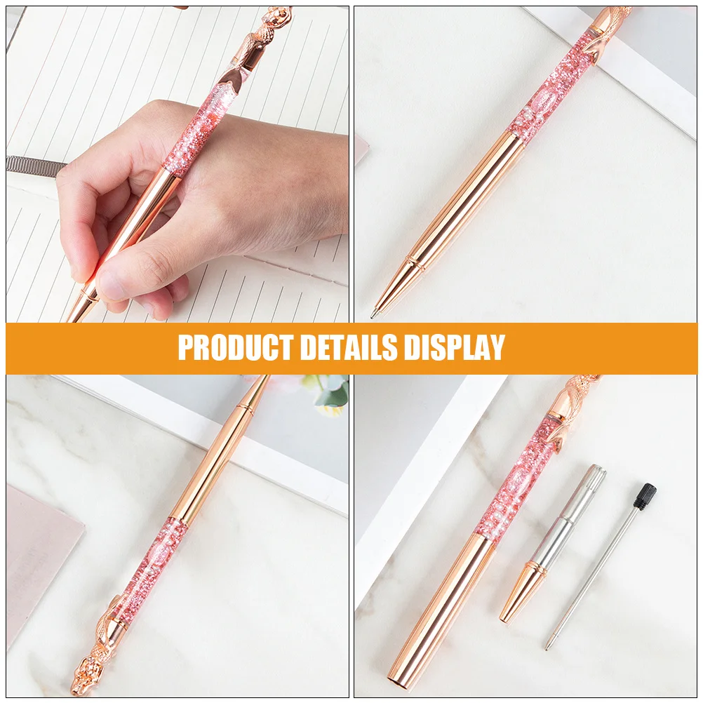 

2Pcs Adorable Mermaid Ballpoint Pens Rose Gold Finish Liquid Sand Decoration Business Gifting Mermaid Ballpoint Pens