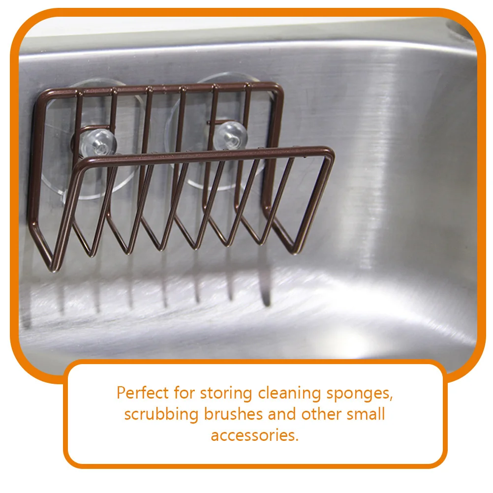 

Sink Sponge Holder Stainless Steel Suction Cups Kitchen Sink Organizer Rack Draining Basket for Sponge and Scrubber Storage