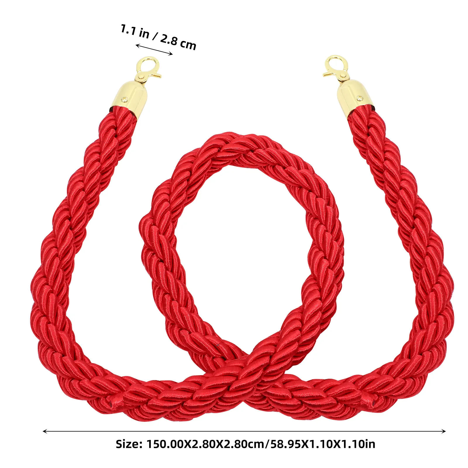Railing Crowd Control Stanchion Queue Cord Guardrail Rope Barrier for Hanging Isolation Lanyard Braided