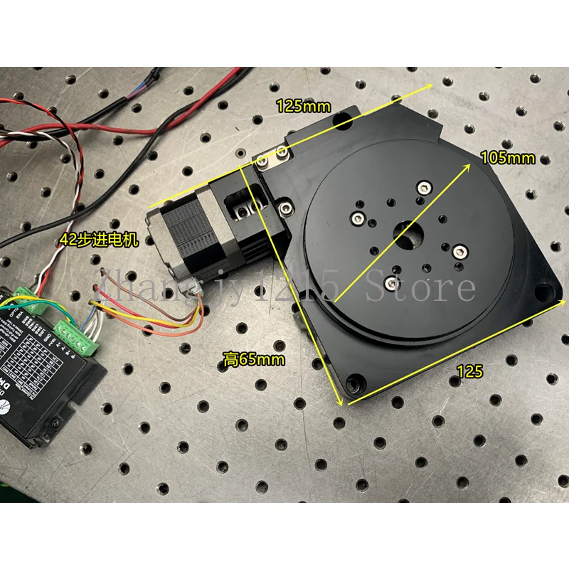 

CNC indexing plate, 42 stepping motor turntable, high-precision R-axis worm gear, 100mm table top turntable. Speed 40°/S
