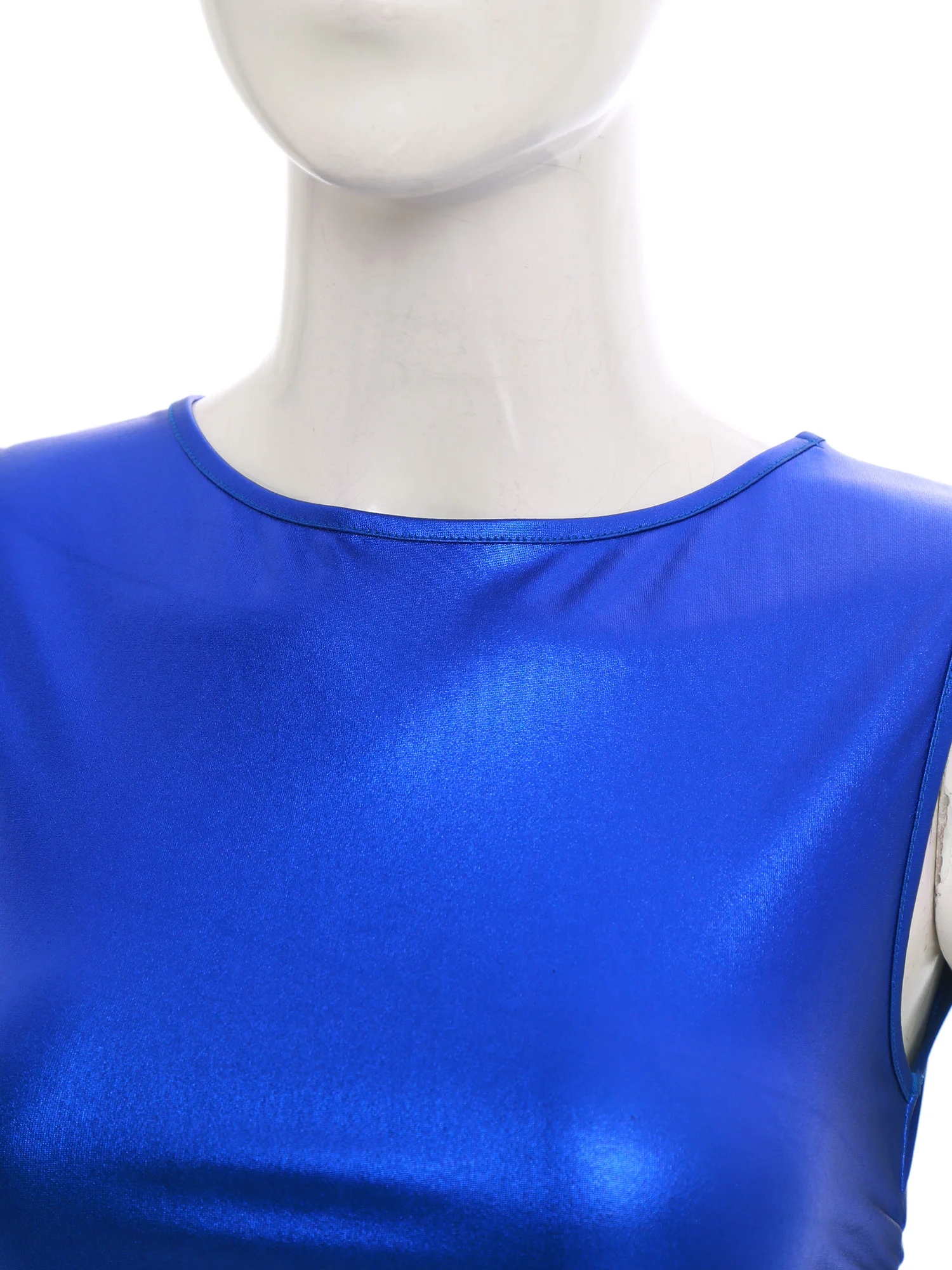 Robe de soirée moulante pour femmes, métallique brillant, froncée sur le côté, Mini robe Sexy sans manches, Slim, t-shirt court, vêtements de club de danse Rave