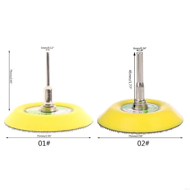T8UC 3''75mm Sander Disc Sanding Buffing Polish Backing Pad Pelat Pendukung 3/6mm Shank