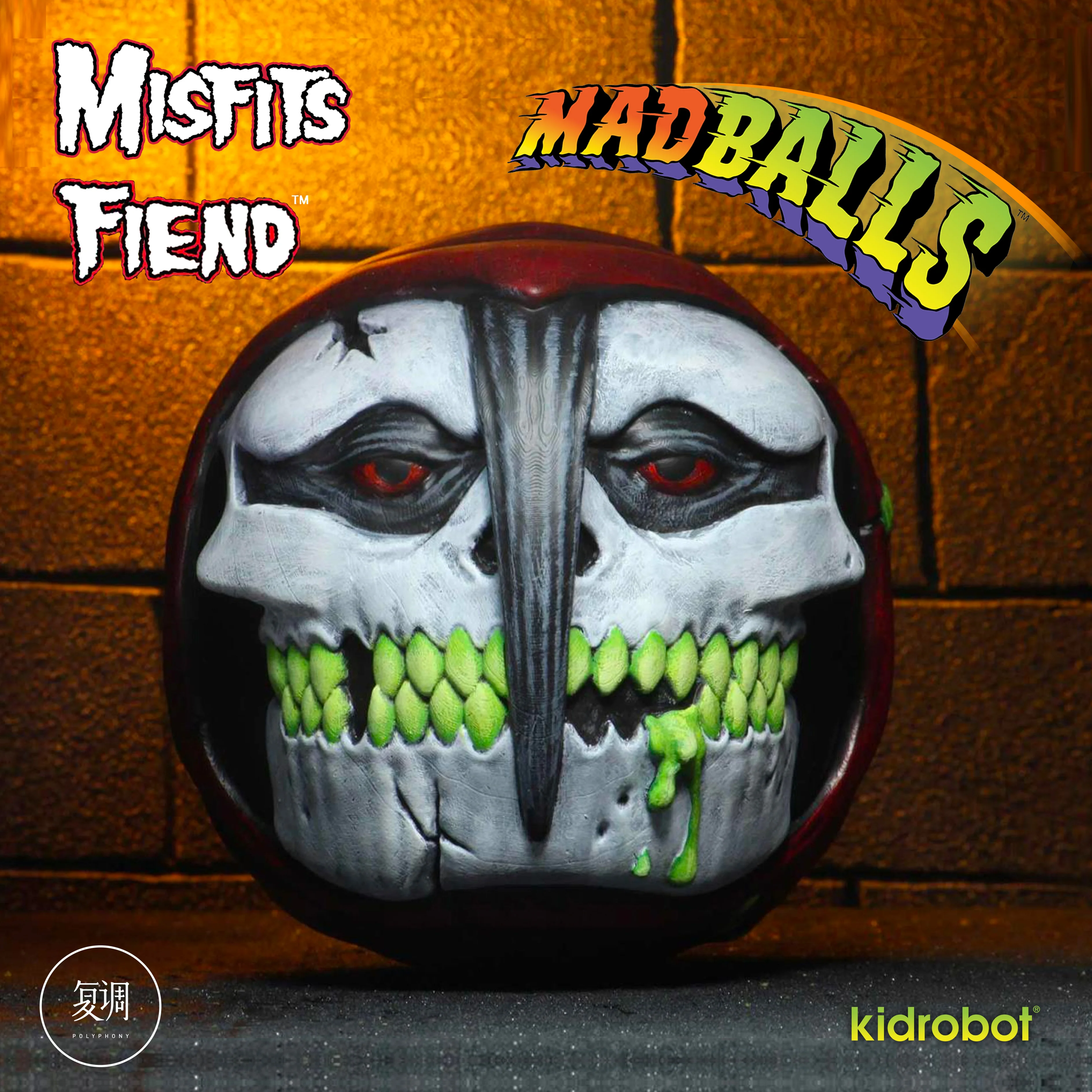 In Stock Kidrobot Madballs Foam Horrorballs- Misfits The Fiend Toy Art Model Collection Gift Birthday