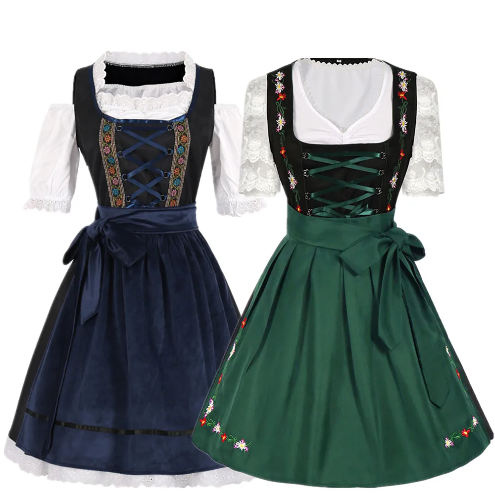 

German Munich Oktoberfest Bavarian Bavarian Beer Girl Maid Dirndl Dress Halloween Performance Tavern Waitress Cosplay Costume