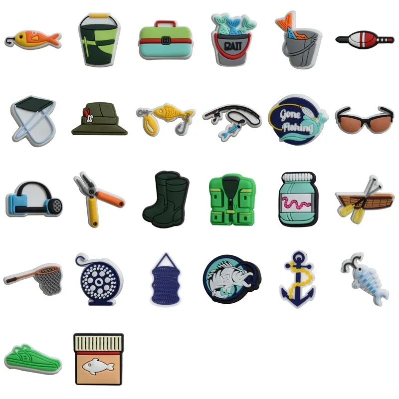 

Shoe Charms for Crocs Accessories To Catch Fish Shoes Charm for Croc Decorations Pins Men Accessory Jeans Woman Clogs Clips