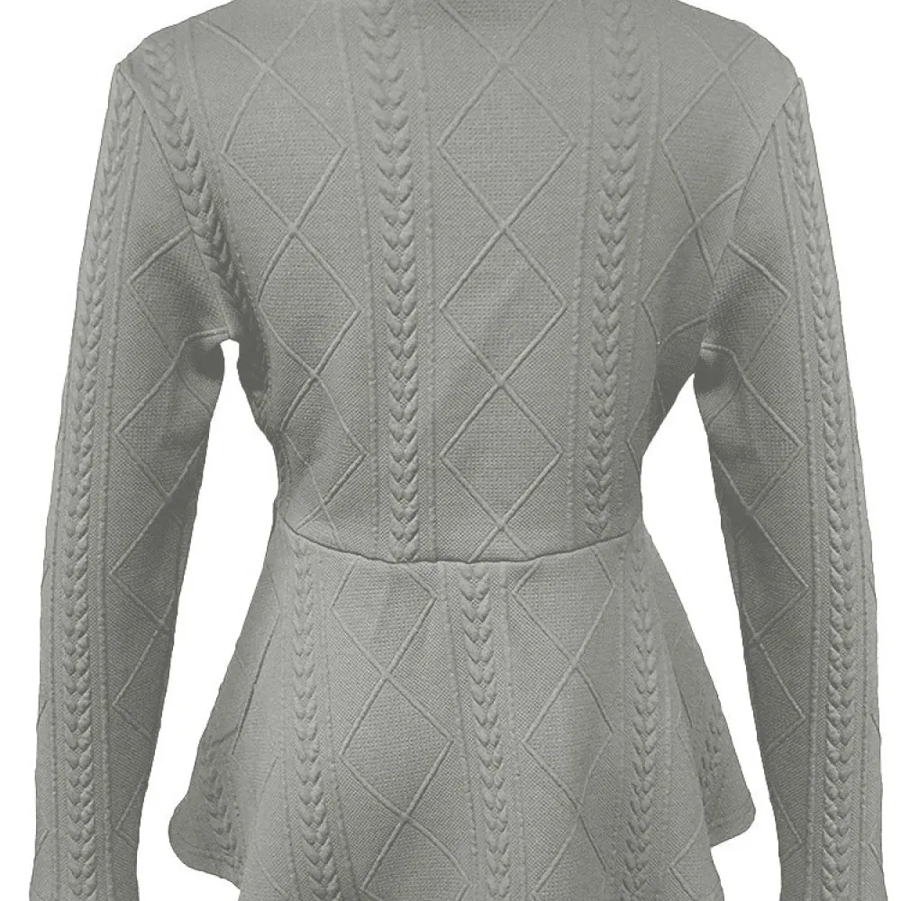 Autumn Women Blazer Coat Slim Fit Long Sleeve Jacquard Texture Single Button Outerwear Chic Elegant Commuter Jacket